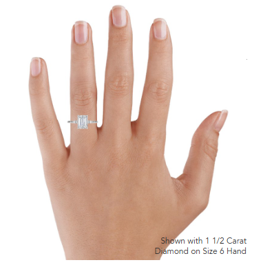 Emerald Three Stone Diamond Engagement Ring