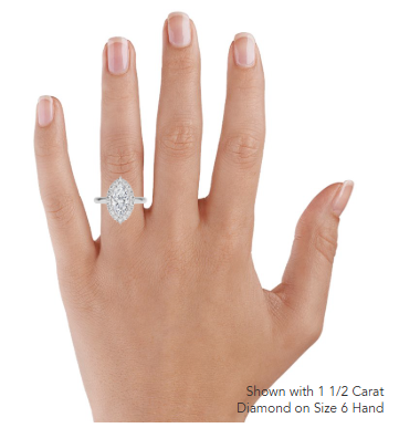 Lotus Flower Halo Diamond Engagement Ring