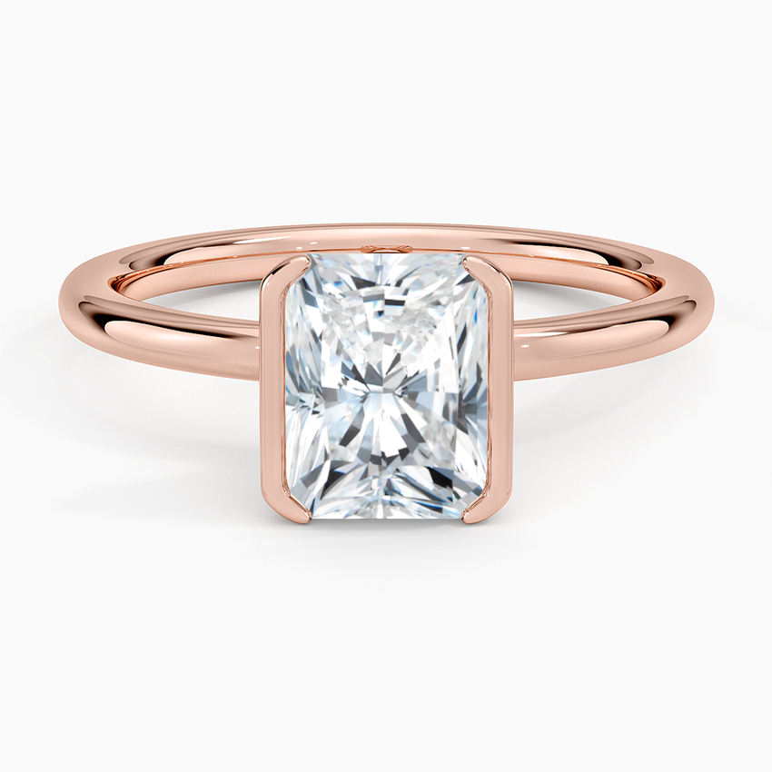 Каблучка з діамантом солітер Annika Semi-Bezel Radiant Cut
