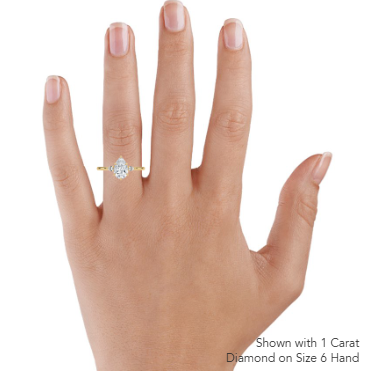 Pear Three Stone Diamond Engagement Ring