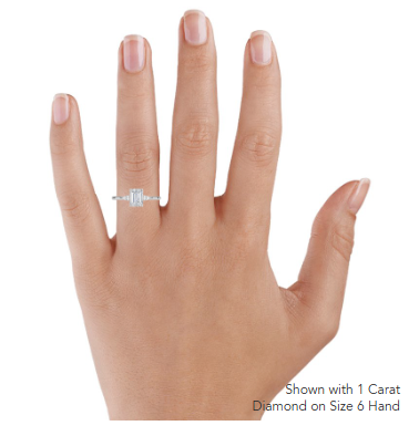 Emerald Three Stone Diamond Engagement Ring