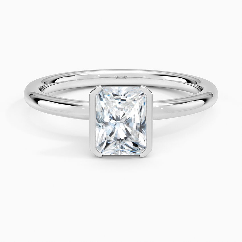 Каблучка з діамантом солітер Annika Semi-Bezel Radiant Cut