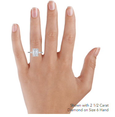 Emerald Three Stone Diamond Engagement Ring