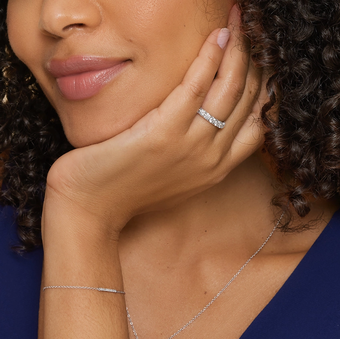 French Pavé Eternity Diamond Ring