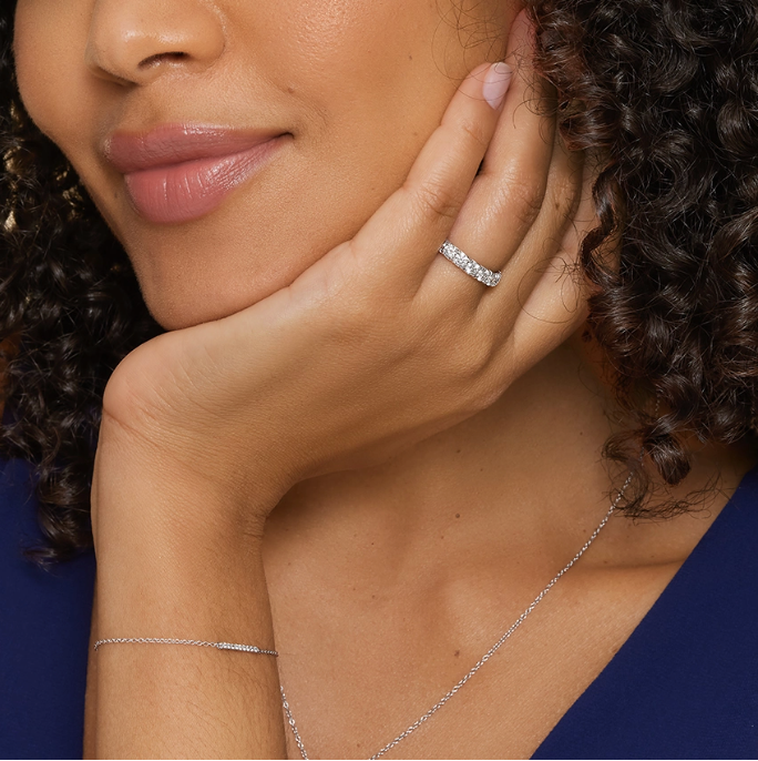 French Pavé Eternity Diamond Ring