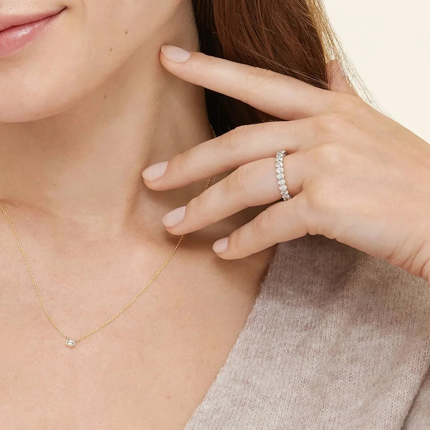 Каблучка з діамантами Eternity Oval Cut