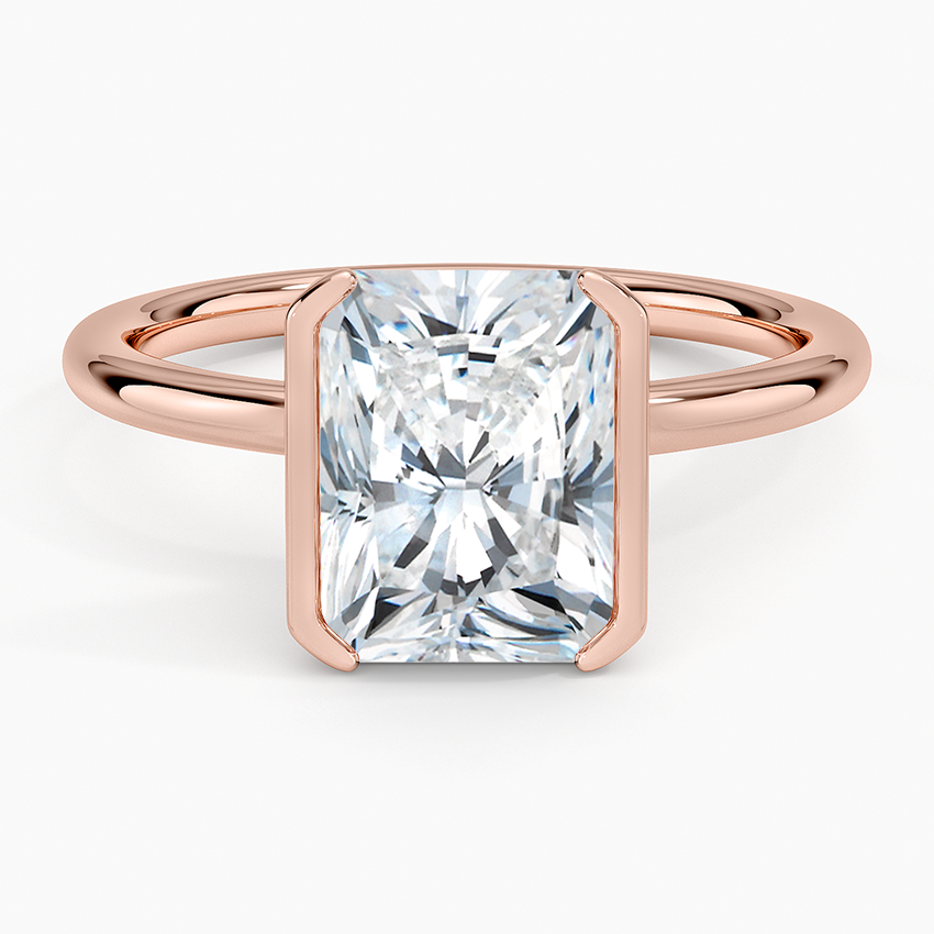 Каблучка з діамантом солітер Annika Semi-Bezel Radiant Cut