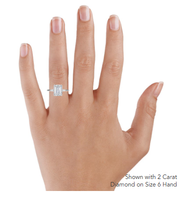 Emerald Three Stone Diamond Engagement Ring