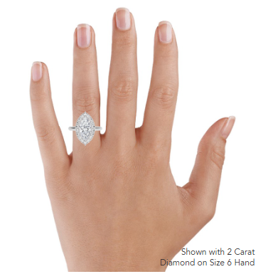 Lotus Flower Halo Diamond Engagement Ring