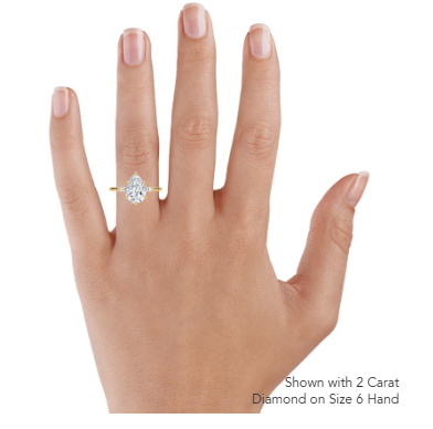 Pear Three Stone Diamond Engagement Ring