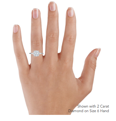 Cushion Three Stone Diamond Engagement Ring