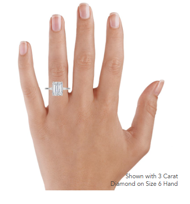 Emerald Three Stone Diamond Engagement Ring