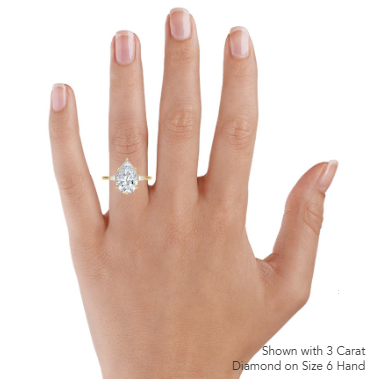 Pear Three Stone Diamond Engagement Ring