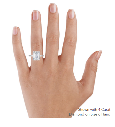 Emerald Three Stone Diamond Engagement Ring