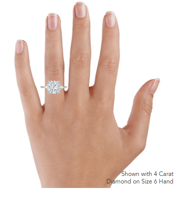 Cushion Three Stone Diamond Engagement Ring