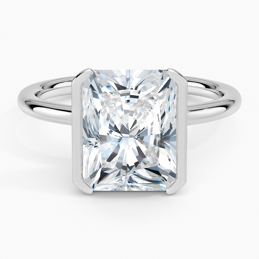 Каблучка з діамантом солітер Annika Semi-Bezel Radiant Cut