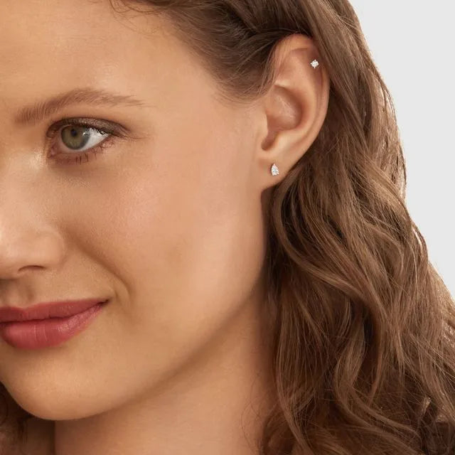 Diamond Bezel Stud Earrings