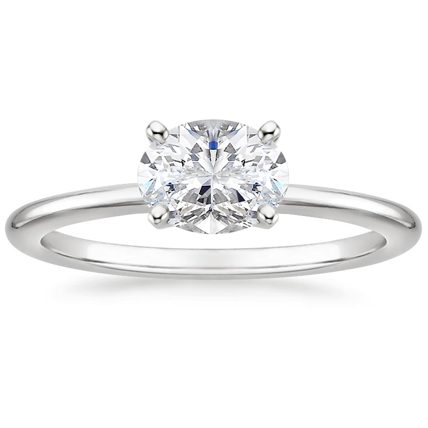 Horizontal Petite Comfort Fit Solitaire Ring
