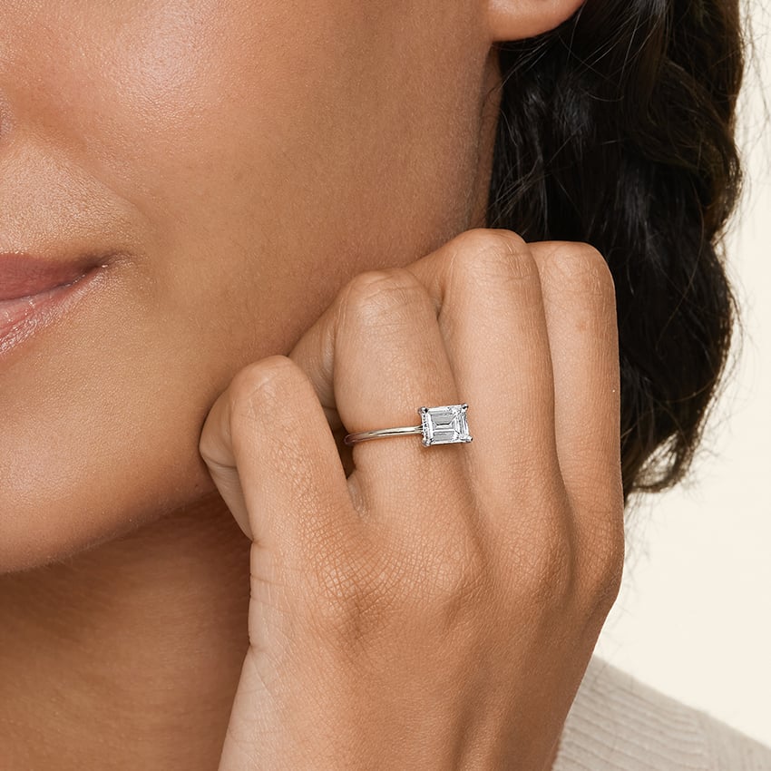 Horizontal Petite Comfort Fit Solitaire Ring