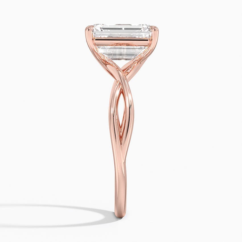 Alya Emerald Twist Solitaire Engagement Ring