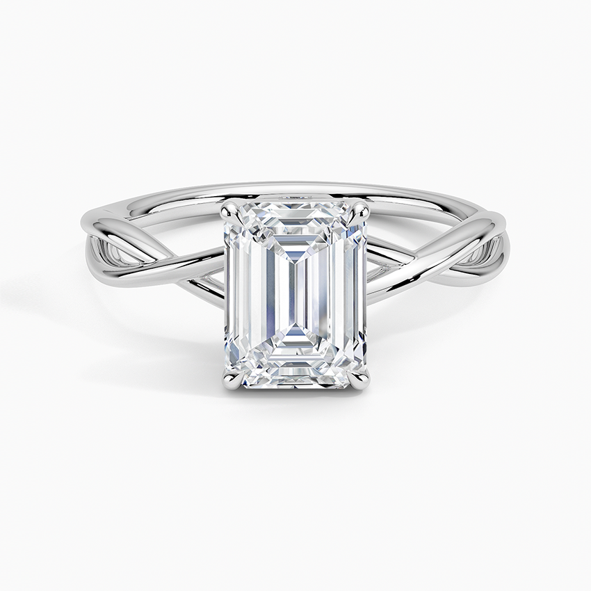 Alya Emerald Twist Solitaire Engagement Ring