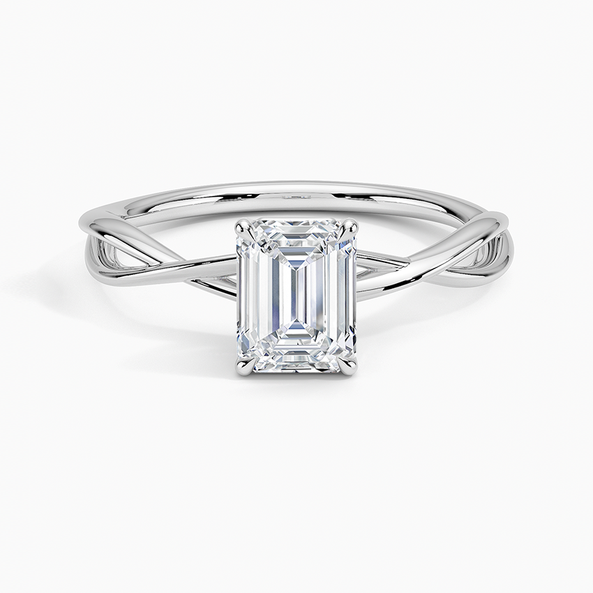 Alya Emerald Twist Solitaire Engagement Ring
