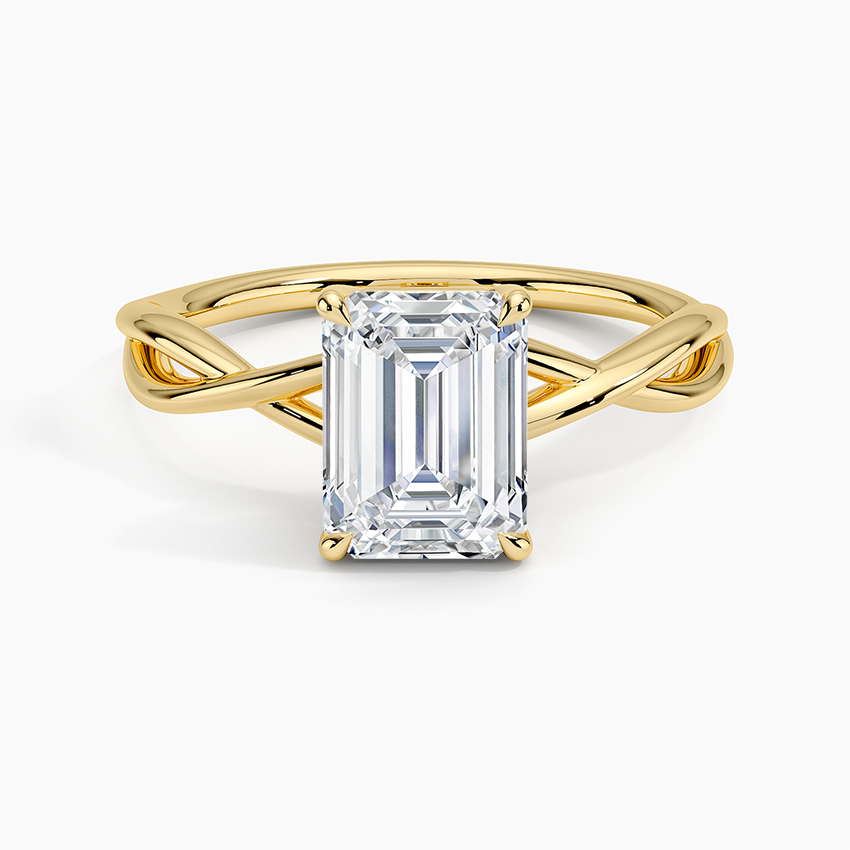 Alya Emerald Twist Solitaire Engagement Ring