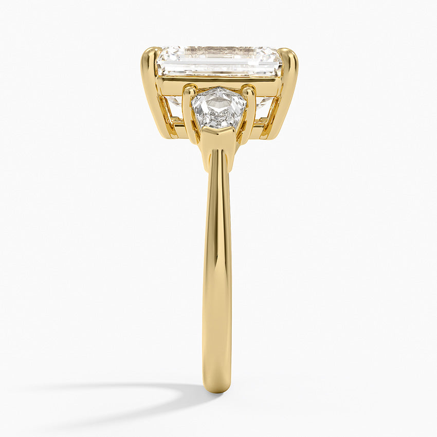 Shield Cut Three Stone Diamond Ring