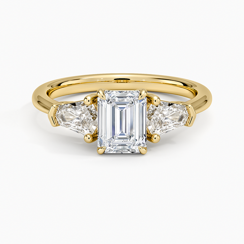 Shield Cut Three Stone Diamond Ring