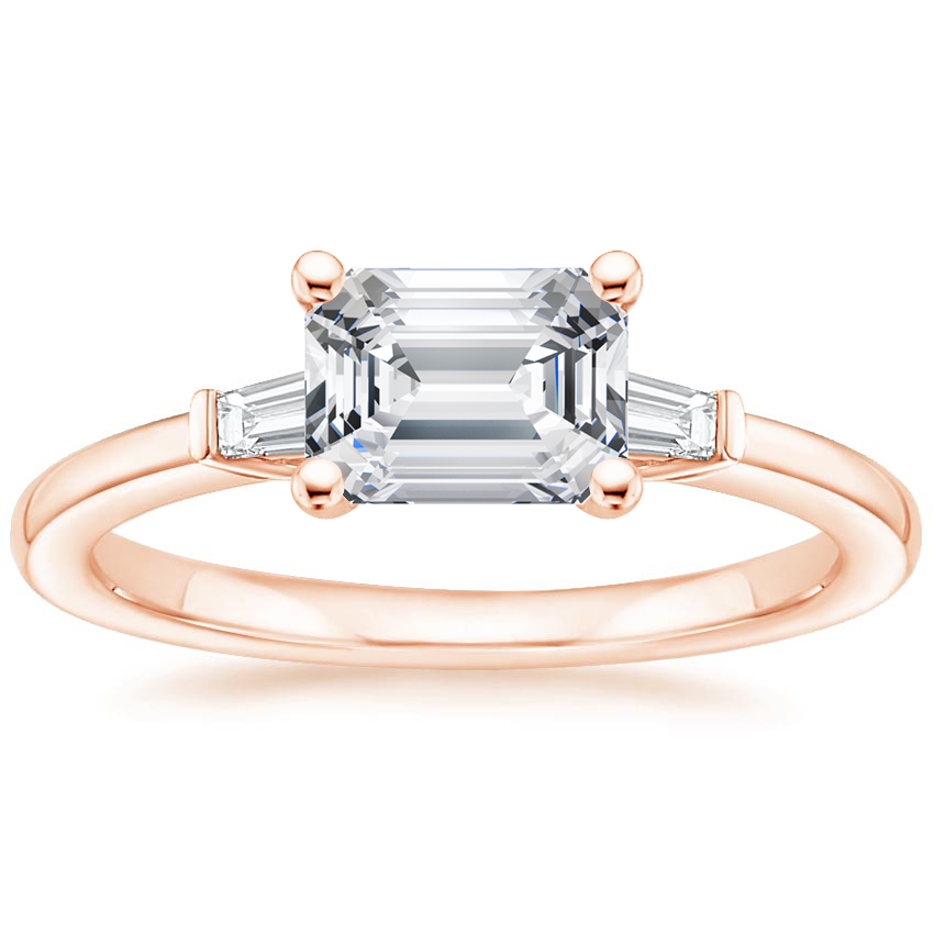East West Tapered Baguette Diamond Ring