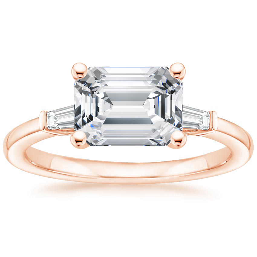 East West Tapered Baguette Diamond Ring