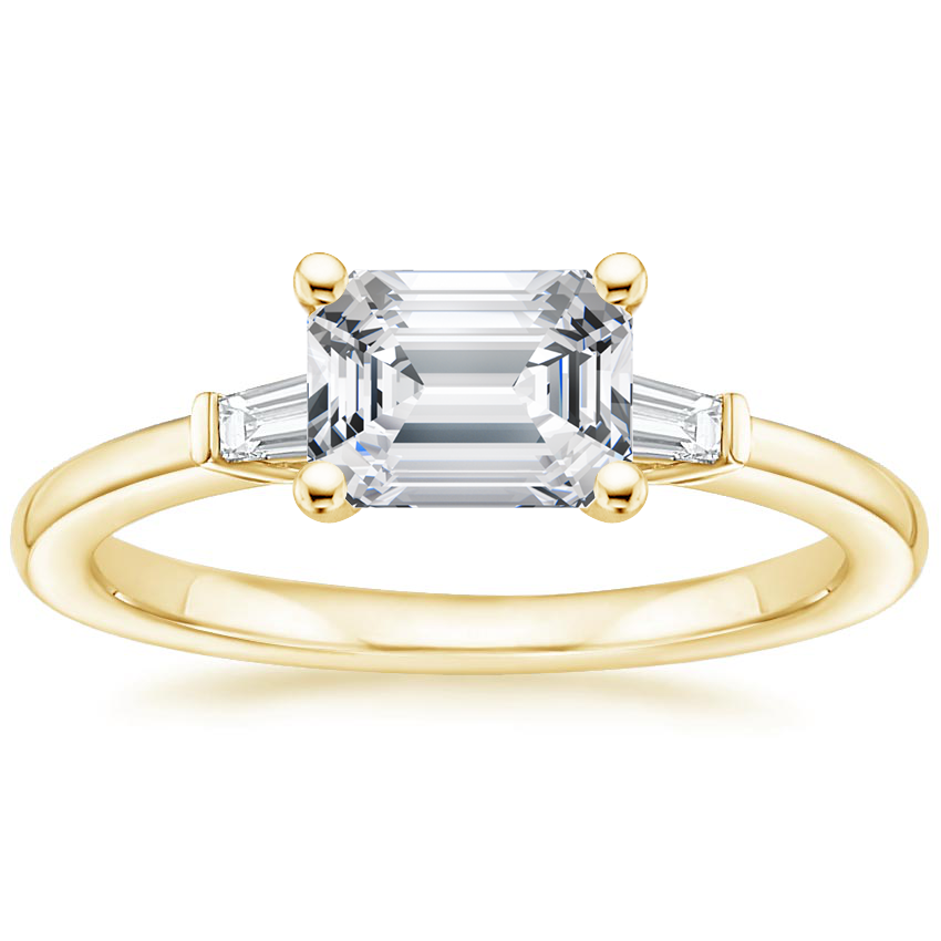 East West Tapered Baguette Diamond Ring