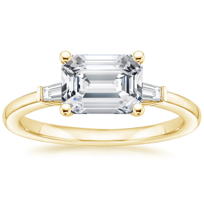 East West Tapered Baguette Diamond Ring