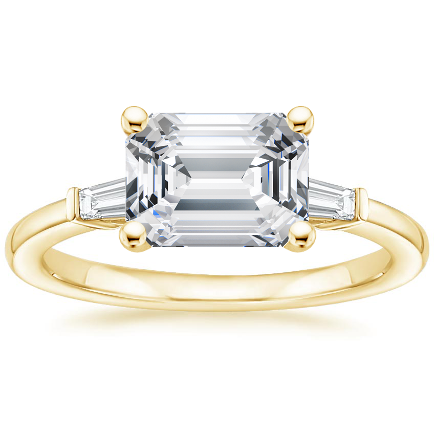 East West Tapered Baguette Diamond Ring