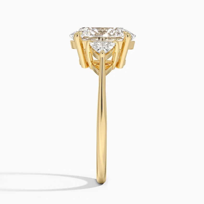 Luxe Trillion Cut Three Stone Diamond Ring