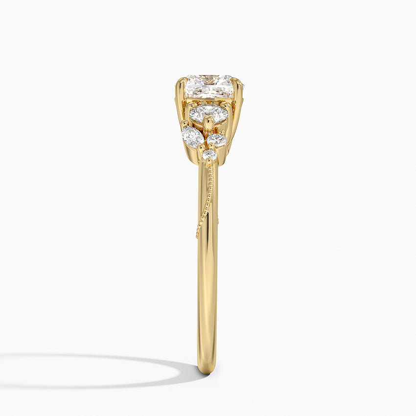 Camellia Three Stone Diamond Ring