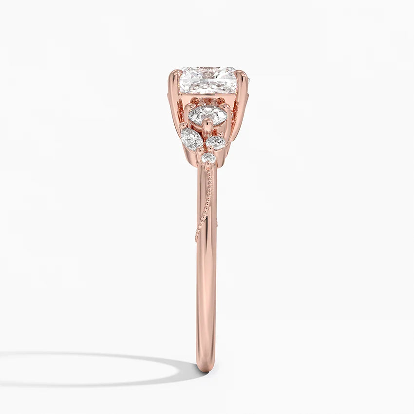 Camellia Three Stone Diamond Ring