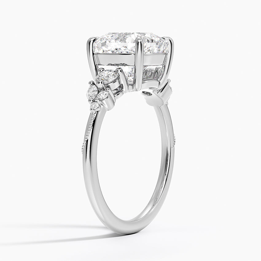 Camellia Three Stone Diamond Ring