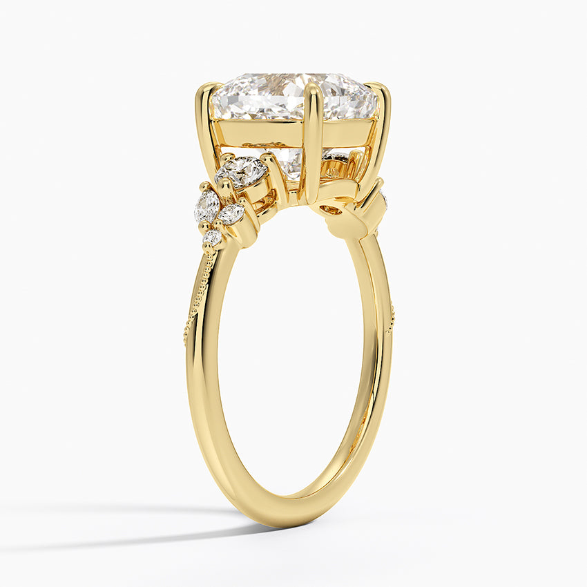 Camellia Three Stone Diamond Ring