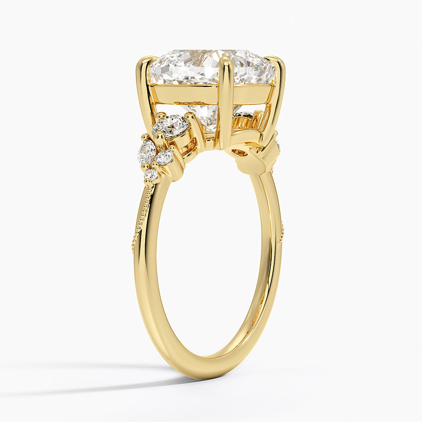 Camellia Three Stone Diamond Ring