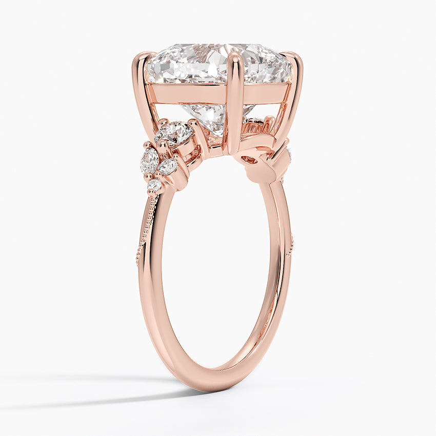 Camellia Three Stone Diamond Ring