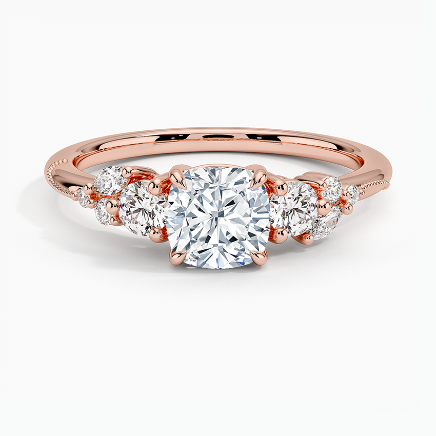 Camellia Three Stone Diamond Ring