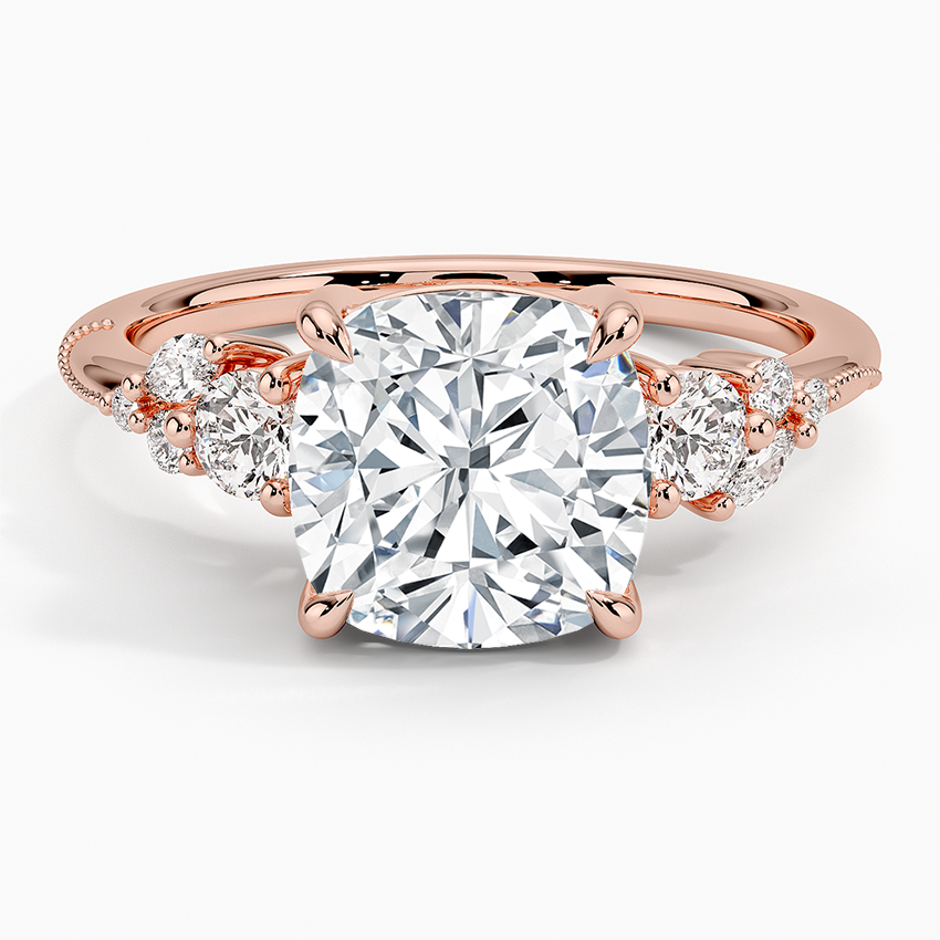 Camellia Three Stone Diamond Ring