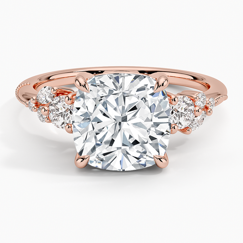 Camellia Three Stone Diamond Ring