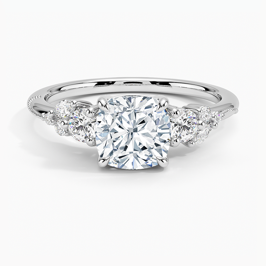 Camellia Three Stone Diamond Ring