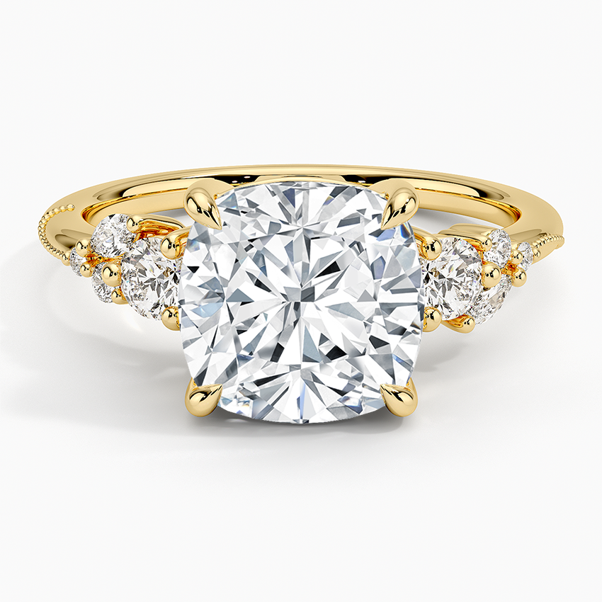 Camellia Three Stone Diamond Ring