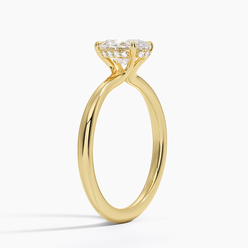 Freesia Hidden Halo Oval Diamond Engagement Ring