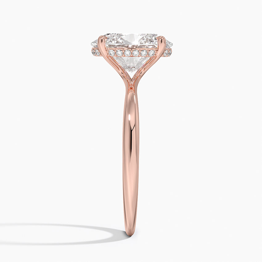 Freesia Hidden Halo Oval Diamond Engagement Ring