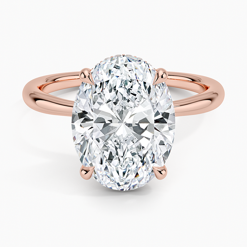 Freesia Hidden Halo Oval Diamond Engagement Ring