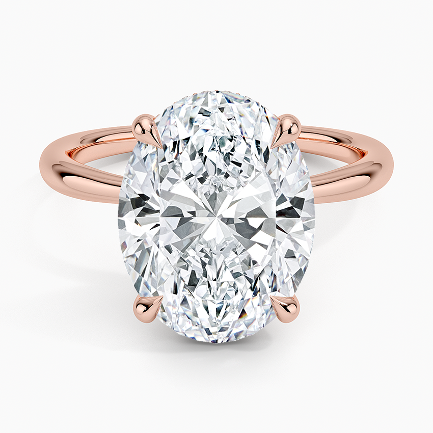 Freesia Hidden Halo Oval Diamond Engagement Ring